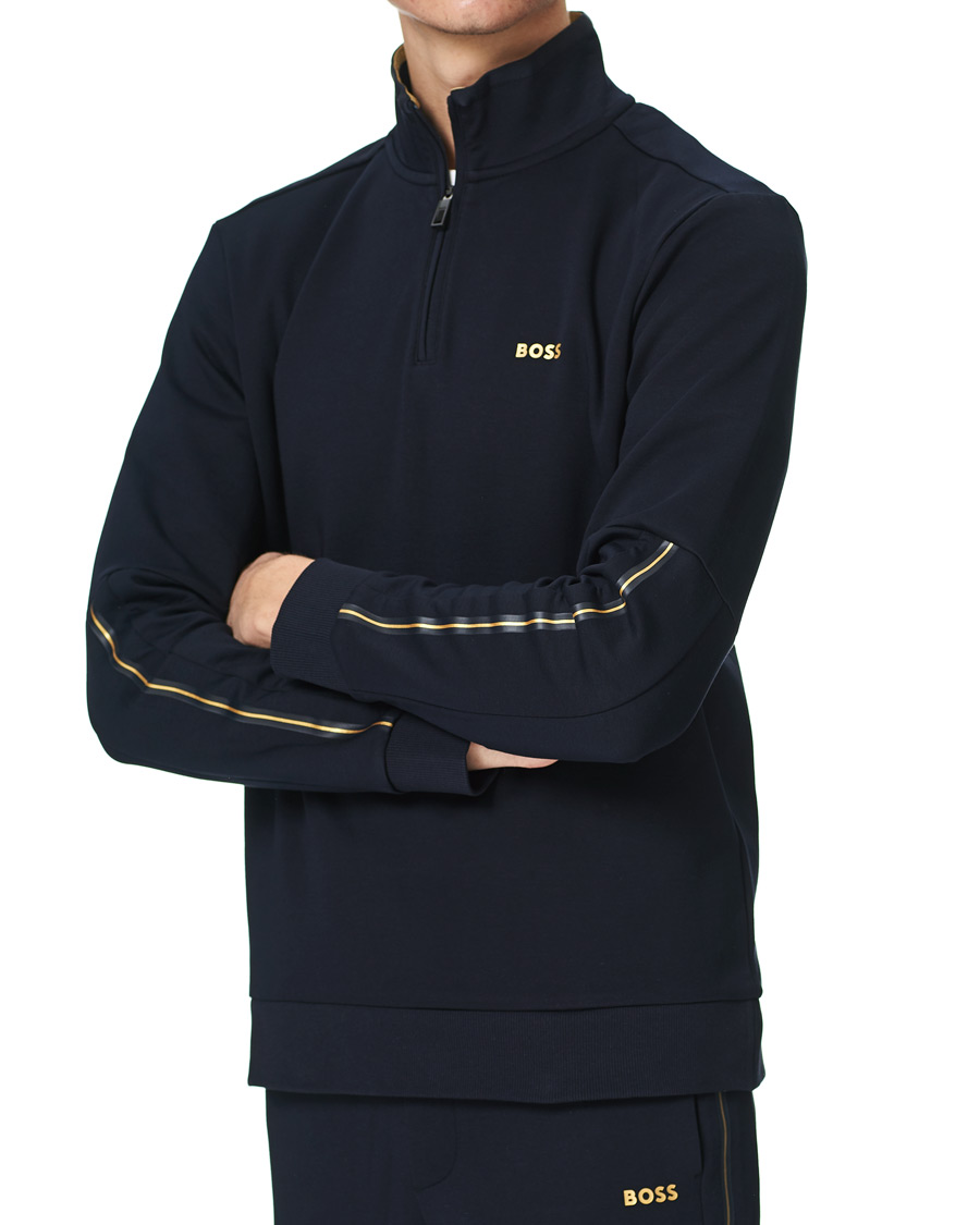 Herre | Trøjer | BOSS GREEN | BOSS Athleisure Sweat Half Zip Dark Blue