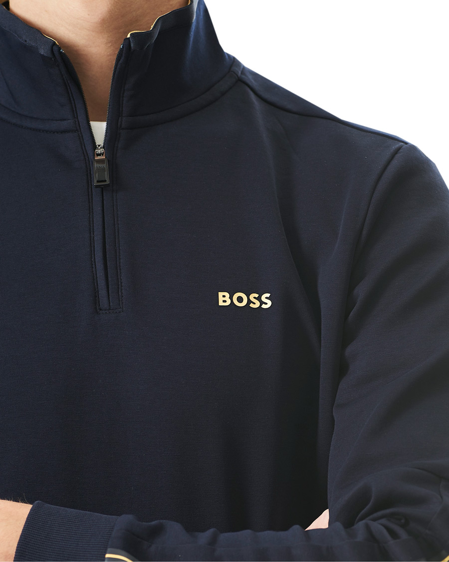 Herre | Trøjer | BOSS GREEN | BOSS Athleisure Sweat Half Zip Dark Blue