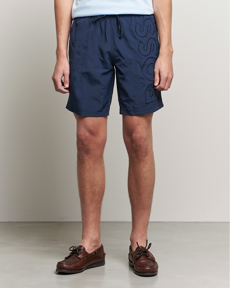 Herr | Snörade Badbyxor | BOSS BLACK | Whale Swimshorts Navy