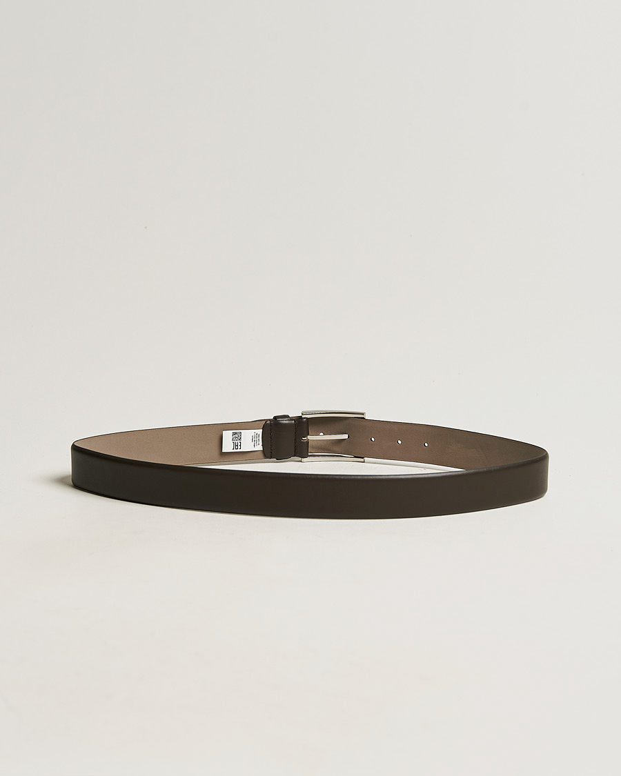 Herre | BOSS | BOSS BLACK | Barnabie Leather Belt 3,5 cm Dark Brown