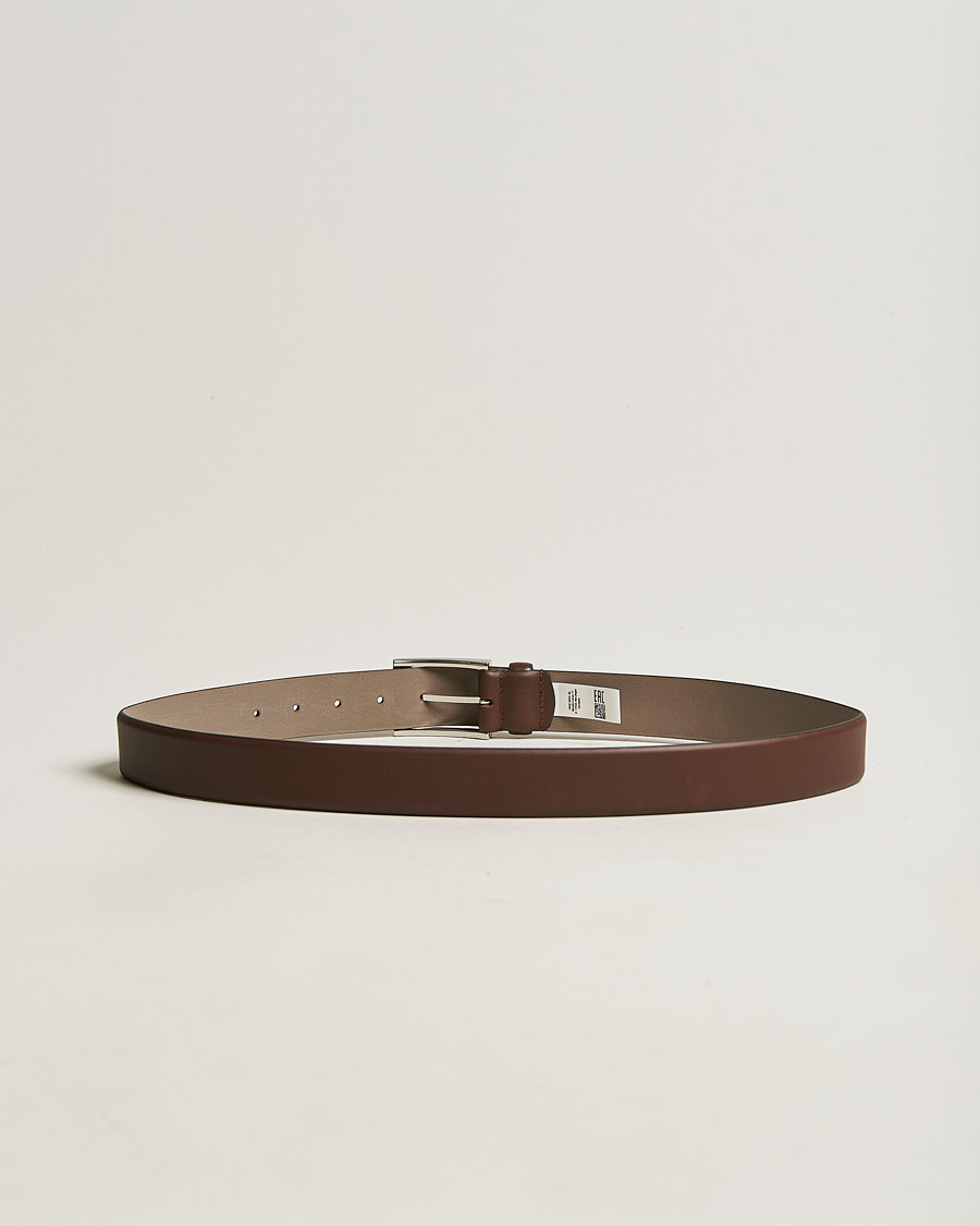 Herre | BOSS | BOSS BLACK | Barnabie Leather Belt 3,5 cm Medium Brown