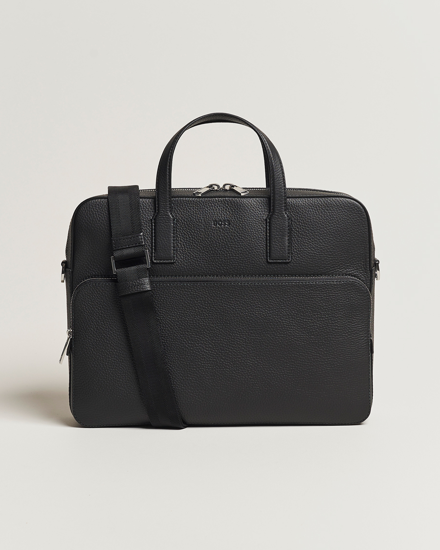 Herre | Tasker | BOSS BLACK | Crosstown Computer Leather Bag Black