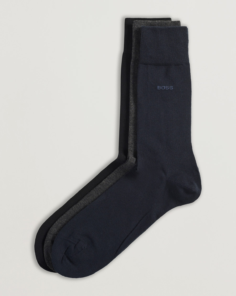 Herre | Almindelige sokker | BOSS BLACK | 3-Pack RS Uni Socks Navy/Black/Grey