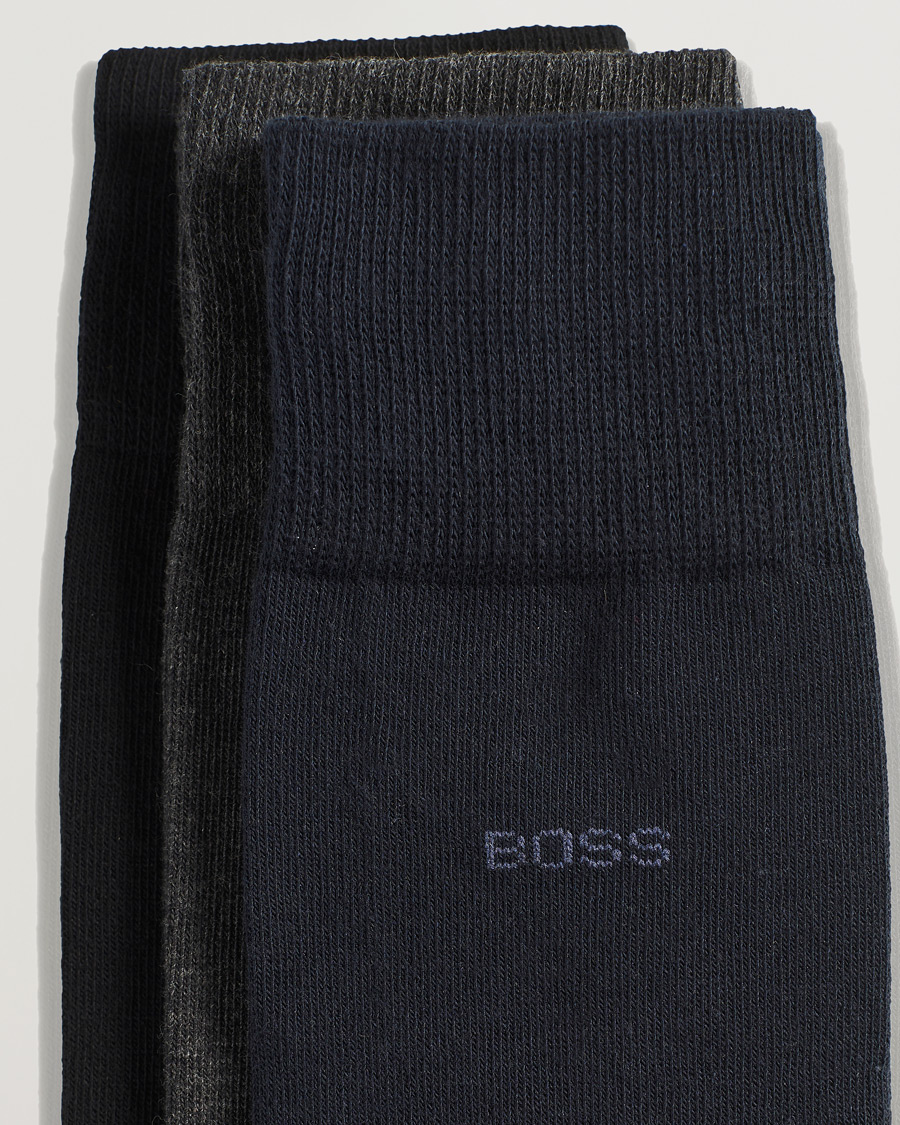 Herre | Almindelige sokker | BOSS BLACK | 3-Pack RS Uni Socks Navy/Black/Grey