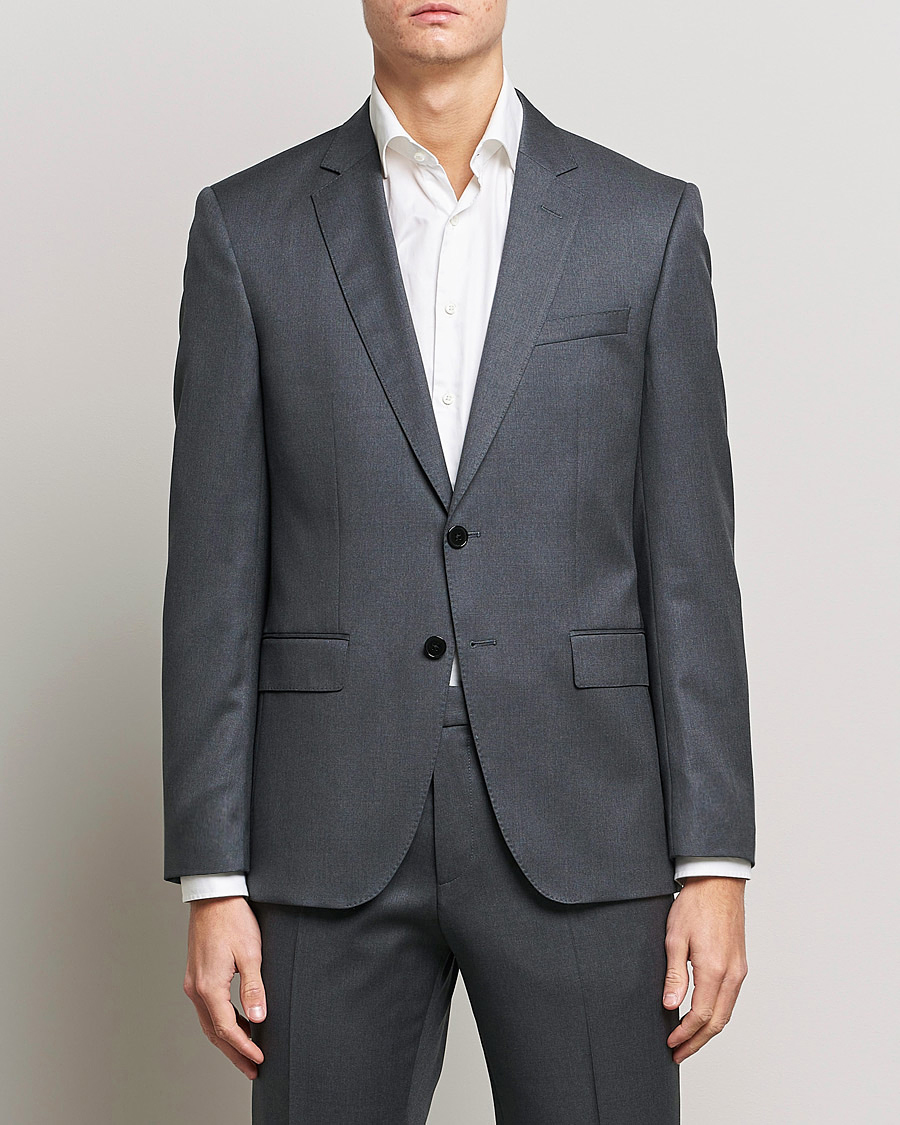 Herre | Blazere & jakker | BOSS BLACK | Huge Slim Fit Wool Blazer Dark Grey