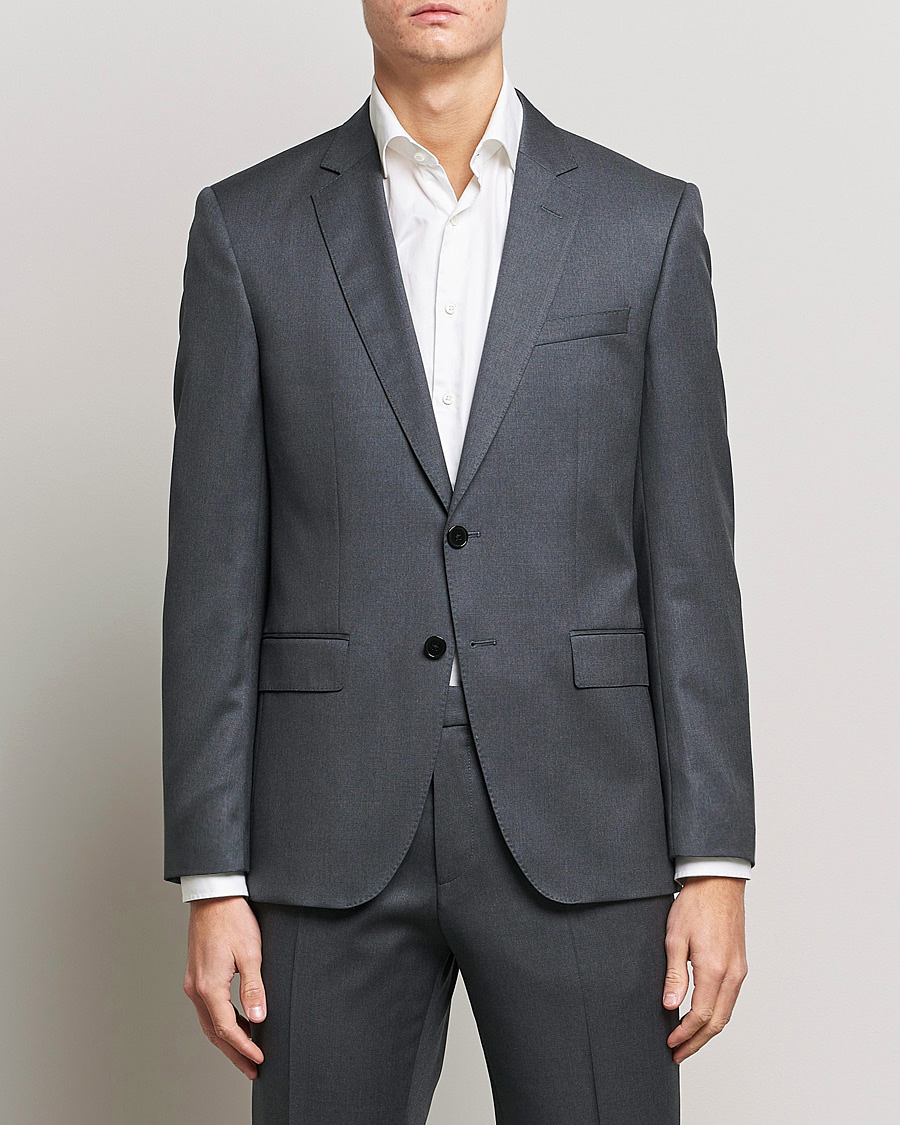 Herre | Habitjakker | BOSS BLACK | Huge Slim Fit Wool Blazer Dark Grey