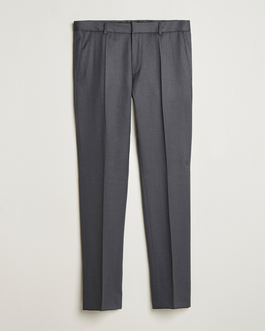 Herre | Bukser | BOSS BLACK | Genius Slim Fit Wool Trousers Dark Grey