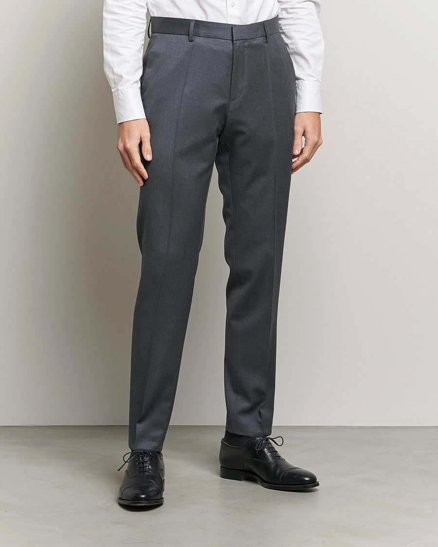 Herr |  | BOSS BLACK | Genius Slim Fit Wool Trousers Dark Grey