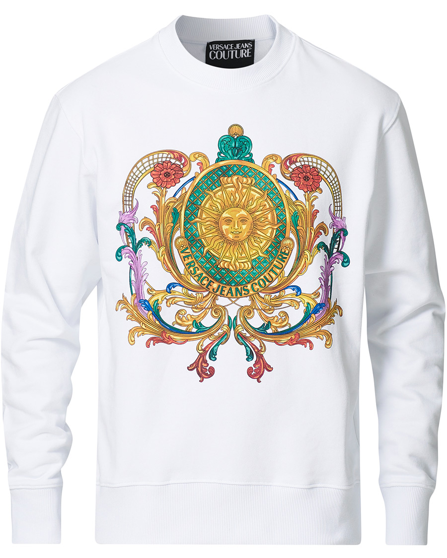 Herre | Trøjer | Versace Jeans Couture | Baroque Print Sweatshirt White