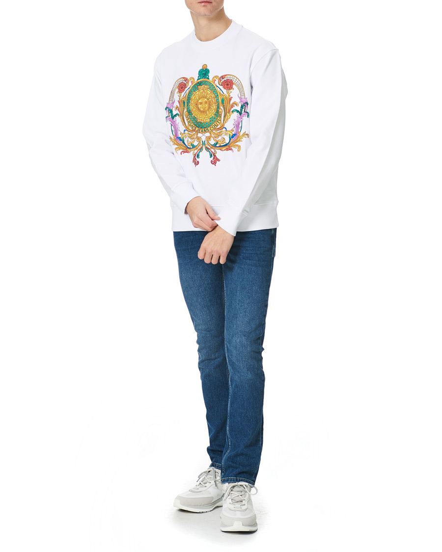 Herre | Trøjer | Versace Jeans Couture | Baroque Print Sweatshirt White