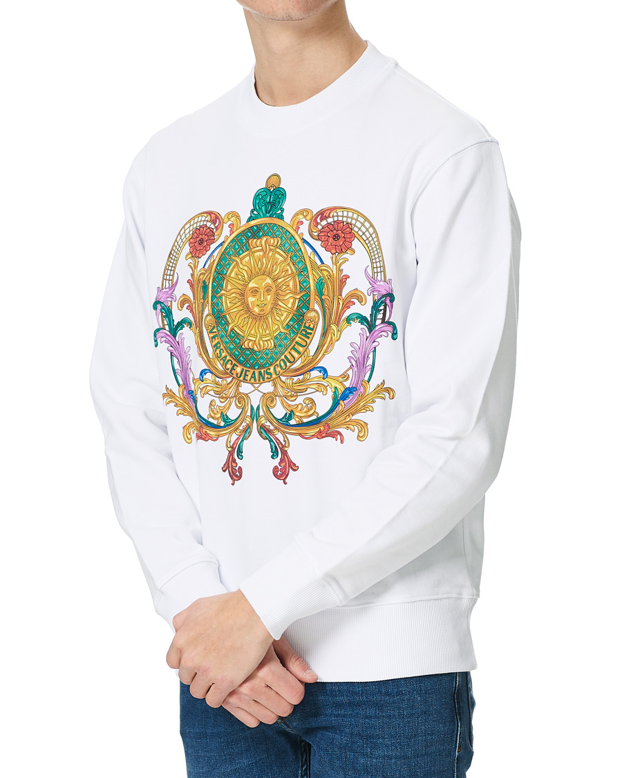 Herre | Trøjer | Versace Jeans Couture | Baroque Print Sweatshirt White