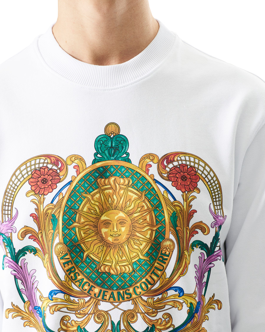 Herre | Trøjer | Versace Jeans Couture | Baroque Print Sweatshirt White