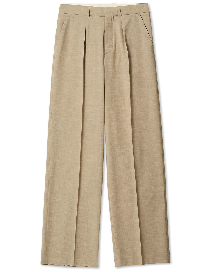 Herre | Bukser | Nanushka | Pleated Wool Trousers Sand