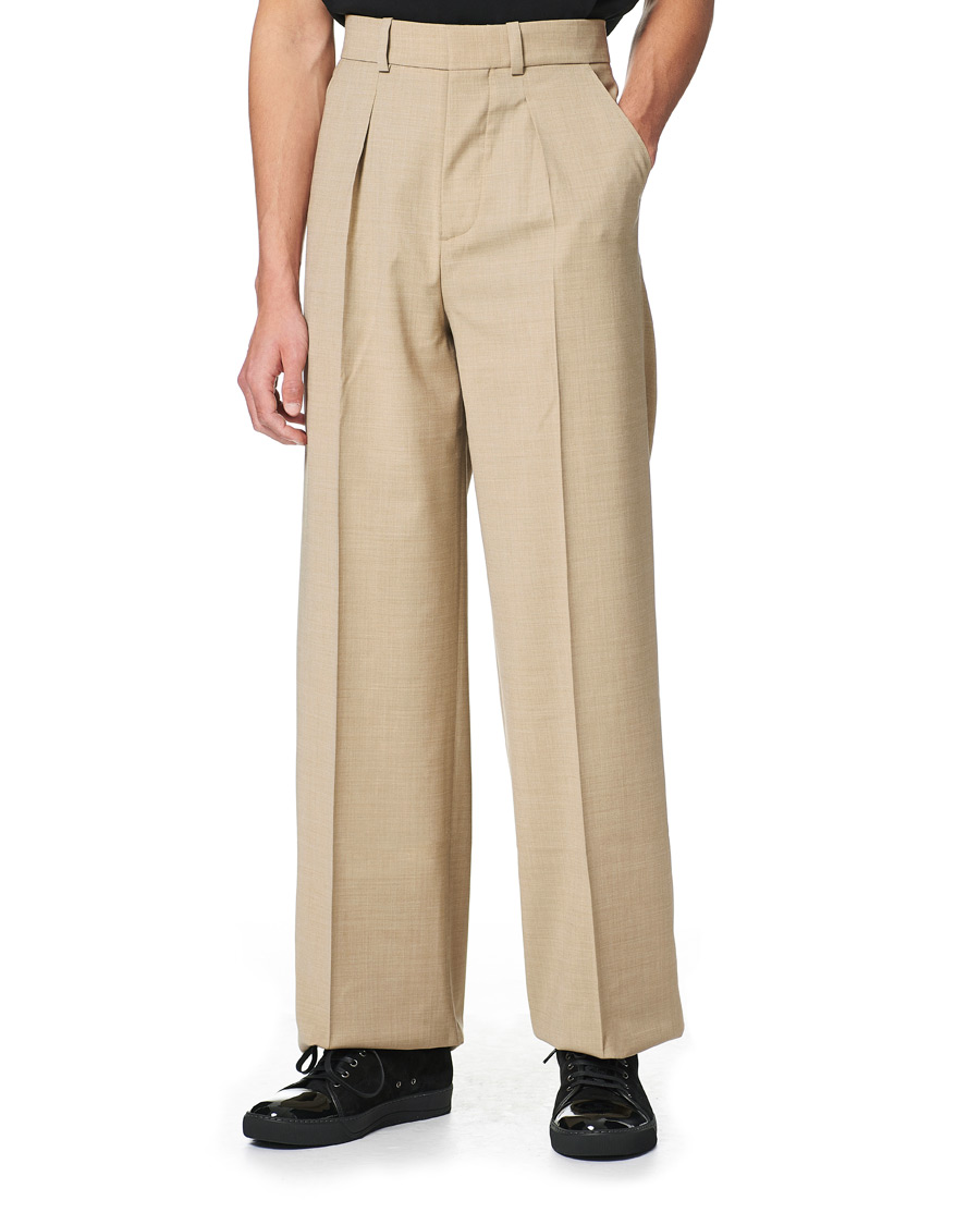 Herre | Bukser | Nanushka | Pleated Wool Trousers Sand