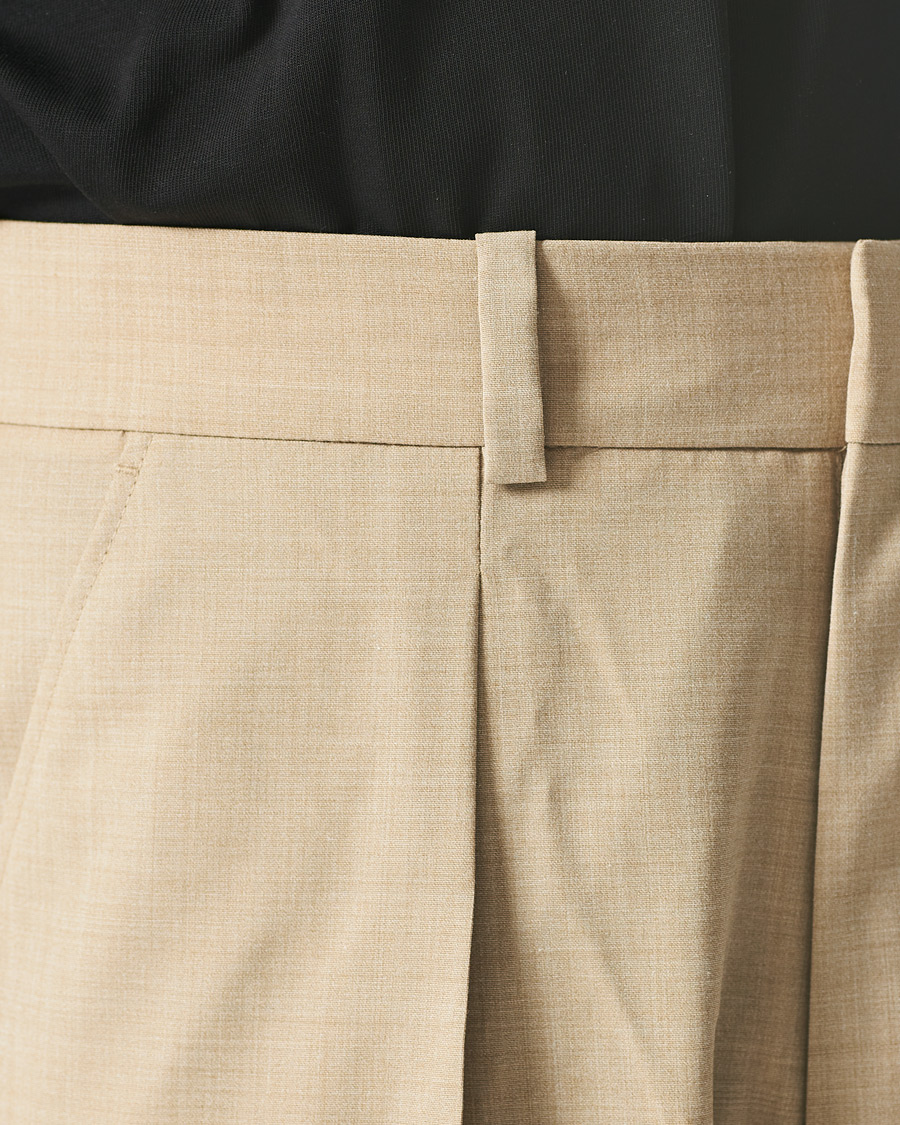 Herre | Bukser | Nanushka | Pleated Wool Trousers Sand
