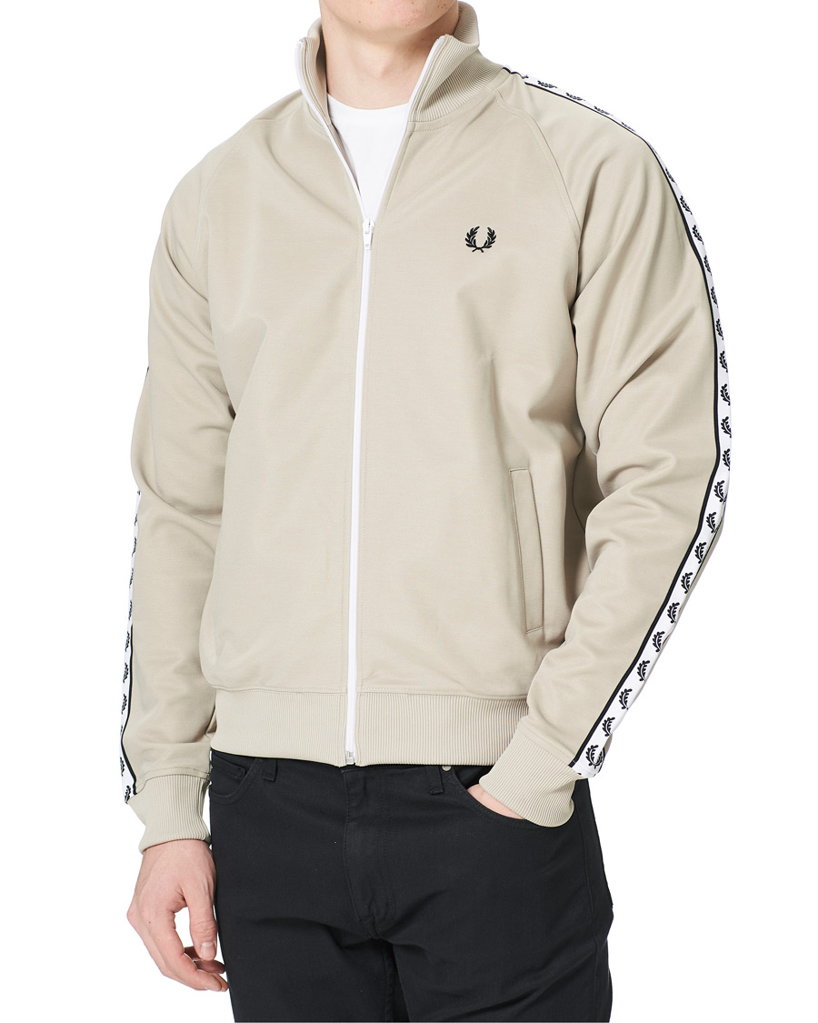 Herre | Trøjer | Fred Perry | Taped Track Jacket Light Oyster