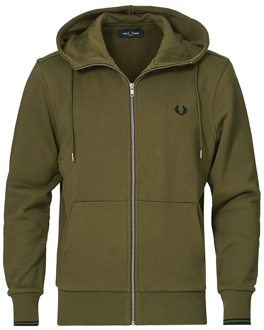 Herre | Trøjer | Fred Perry | Hooded Zip Sweatshirt Military Green