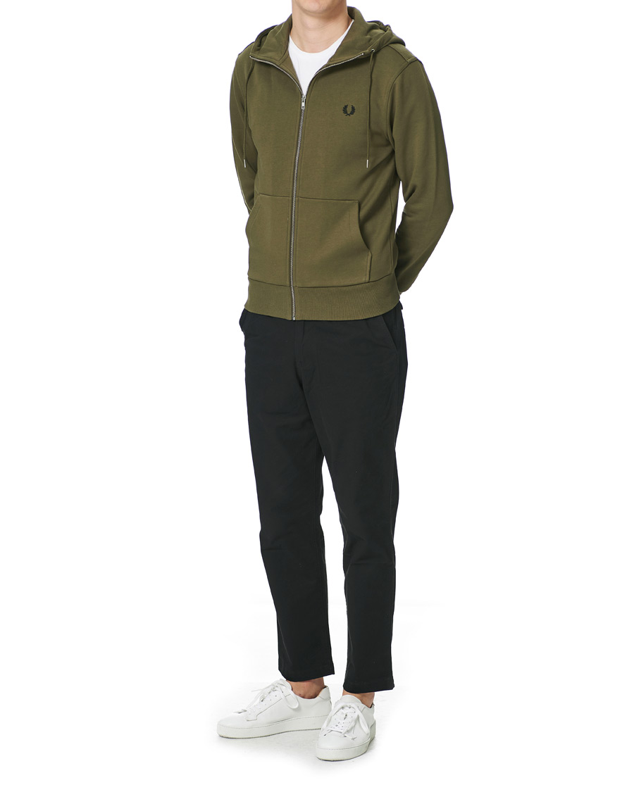 Herre | Trøjer | Fred Perry | Hooded Zip Sweatshirt Military Green