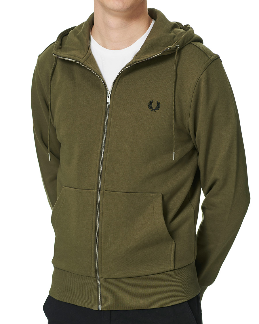 Herre | Trøjer | Fred Perry | Hooded Zip Sweatshirt Military Green