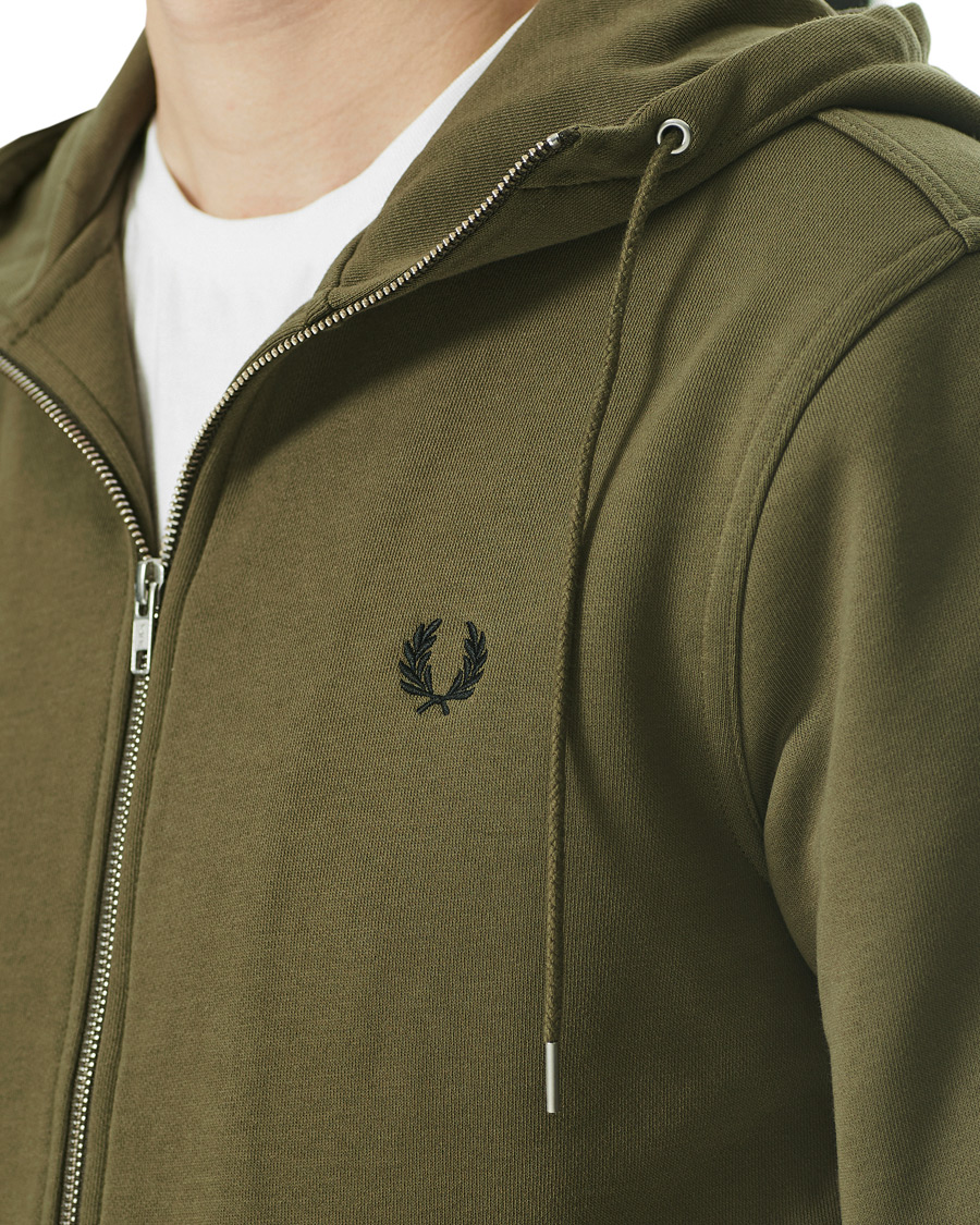Herre | Trøjer | Fred Perry | Hooded Zip Sweatshirt Military Green
