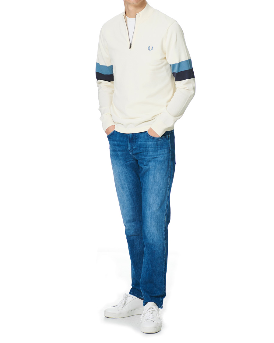 Herre | Trøjer | Fred Perry | Funnel Neck Knitted Zip Jumper Ecru