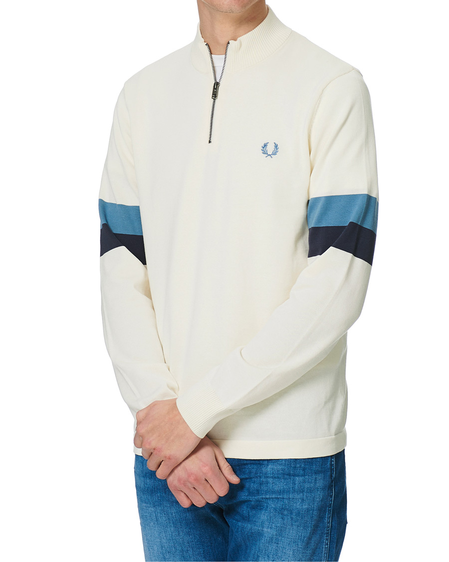 Herre | Trøjer | Fred Perry | Funnel Neck Knitted Zip Jumper Ecru