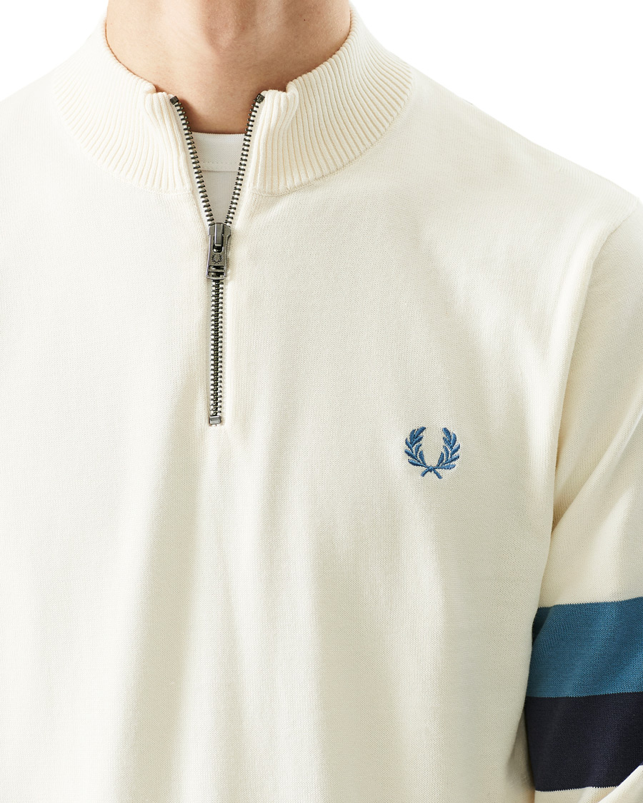 Herre | Trøjer | Fred Perry | Funnel Neck Knitted Zip Jumper Ecru
