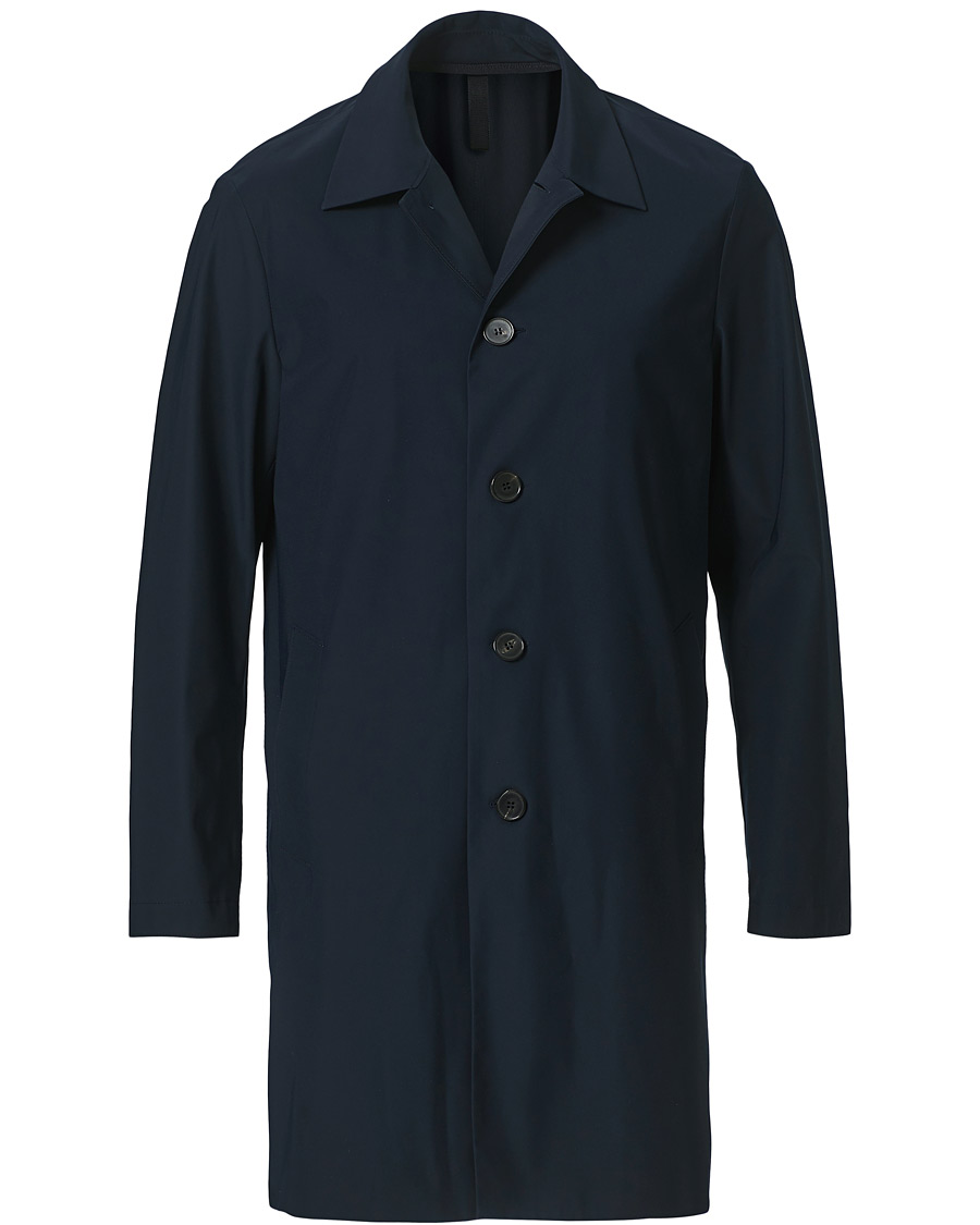 Herre | Jakker | Harris Wharf London | Light Technic Mac Coat Dark Blue