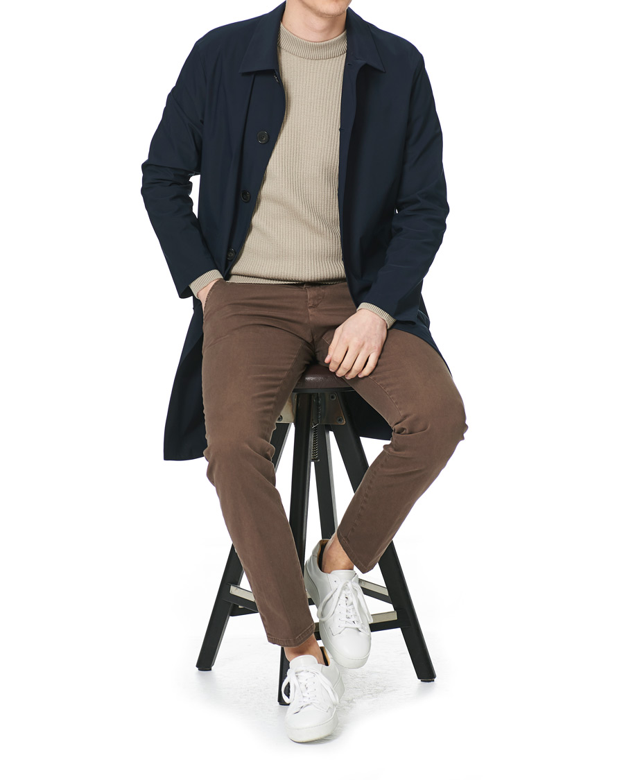 Herre | Jakker | Harris Wharf London | Light Technic Mac Coat Dark Blue