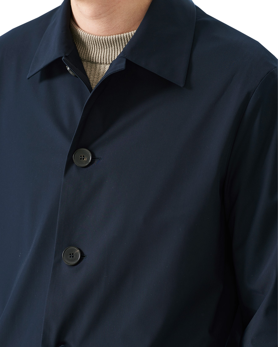 Herre | Jakker | Harris Wharf London | Light Technic Mac Coat Dark Blue