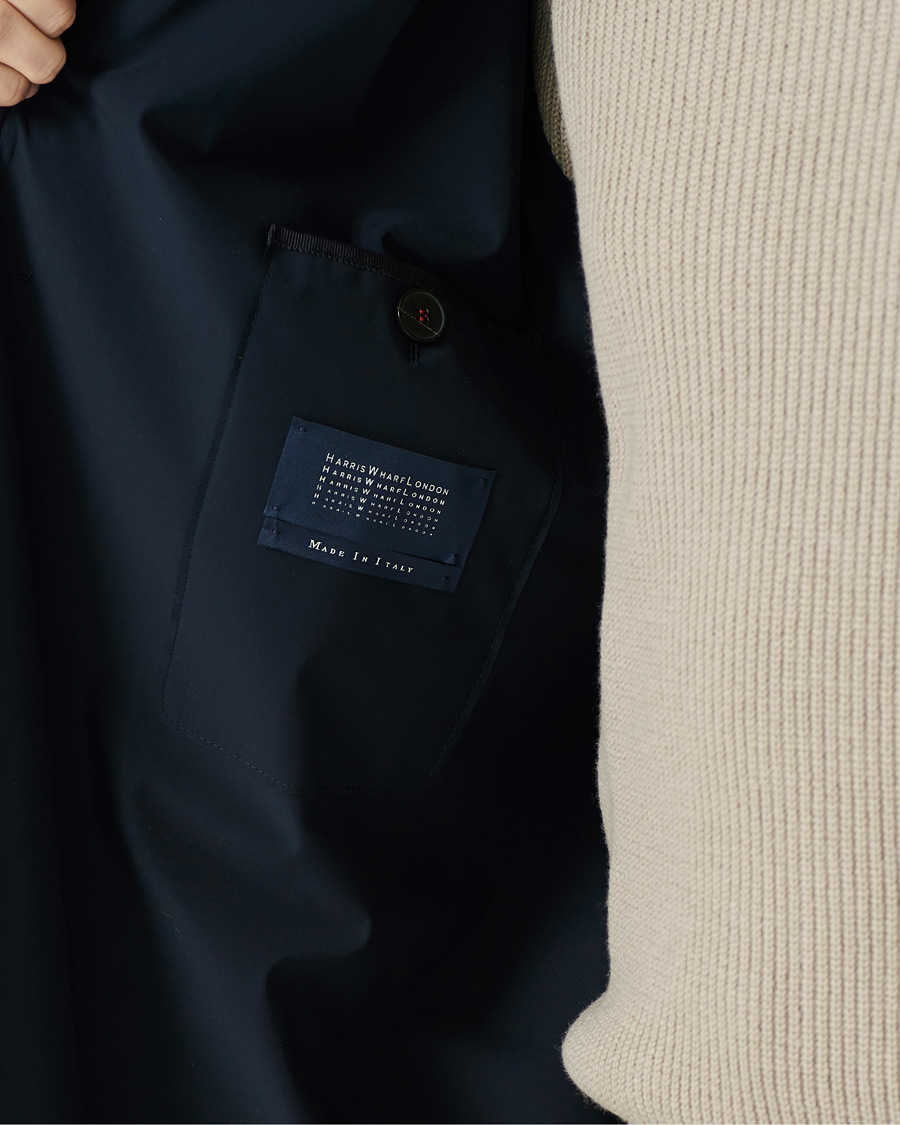 Herre | Jakker | Harris Wharf London | Light Technic Mac Coat Dark Blue