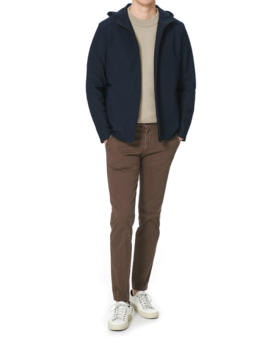 Herre | Jakker | Harris Wharf London | Light Technic Hooded Jacket Dark Blue