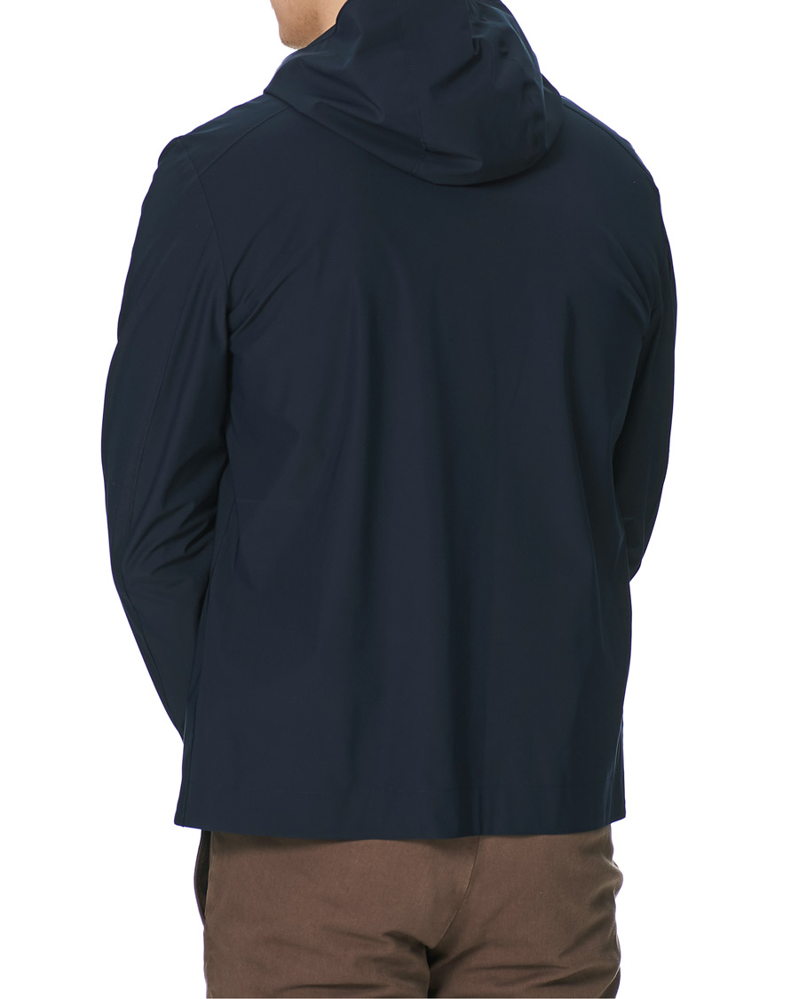 Herre | Jakker | Harris Wharf London | Light Technic Hooded Jacket Dark Blue