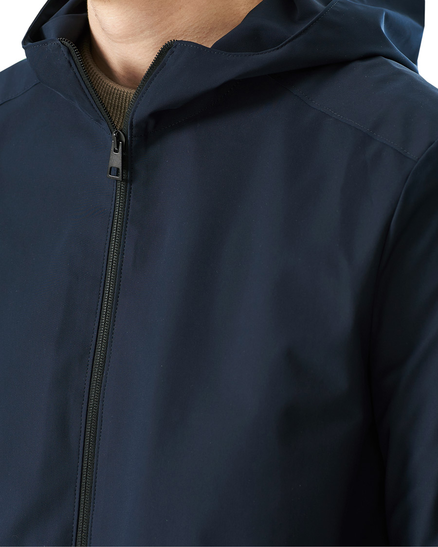 Herre | Jakker | Harris Wharf London | Light Technic Hooded Jacket Dark Blue