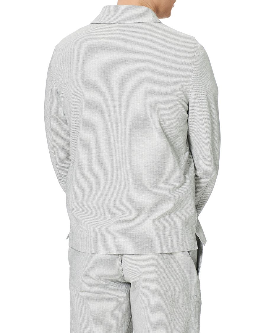 Herre | Skjorter | Harris Wharf London | Cool Max Seersucker Overshirt Light Grey