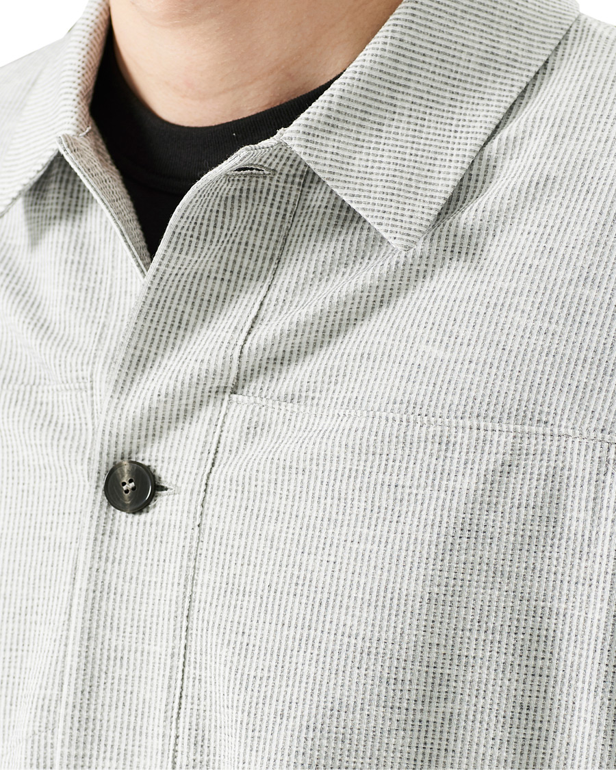 Herre | Skjorter | Harris Wharf London | Cool Max Seersucker Overshirt Light Grey