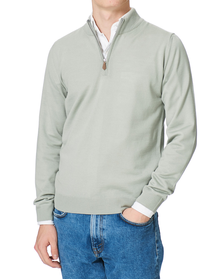 Herre | Trøjer | Stenströms | Merino Half Zip Pistachio
