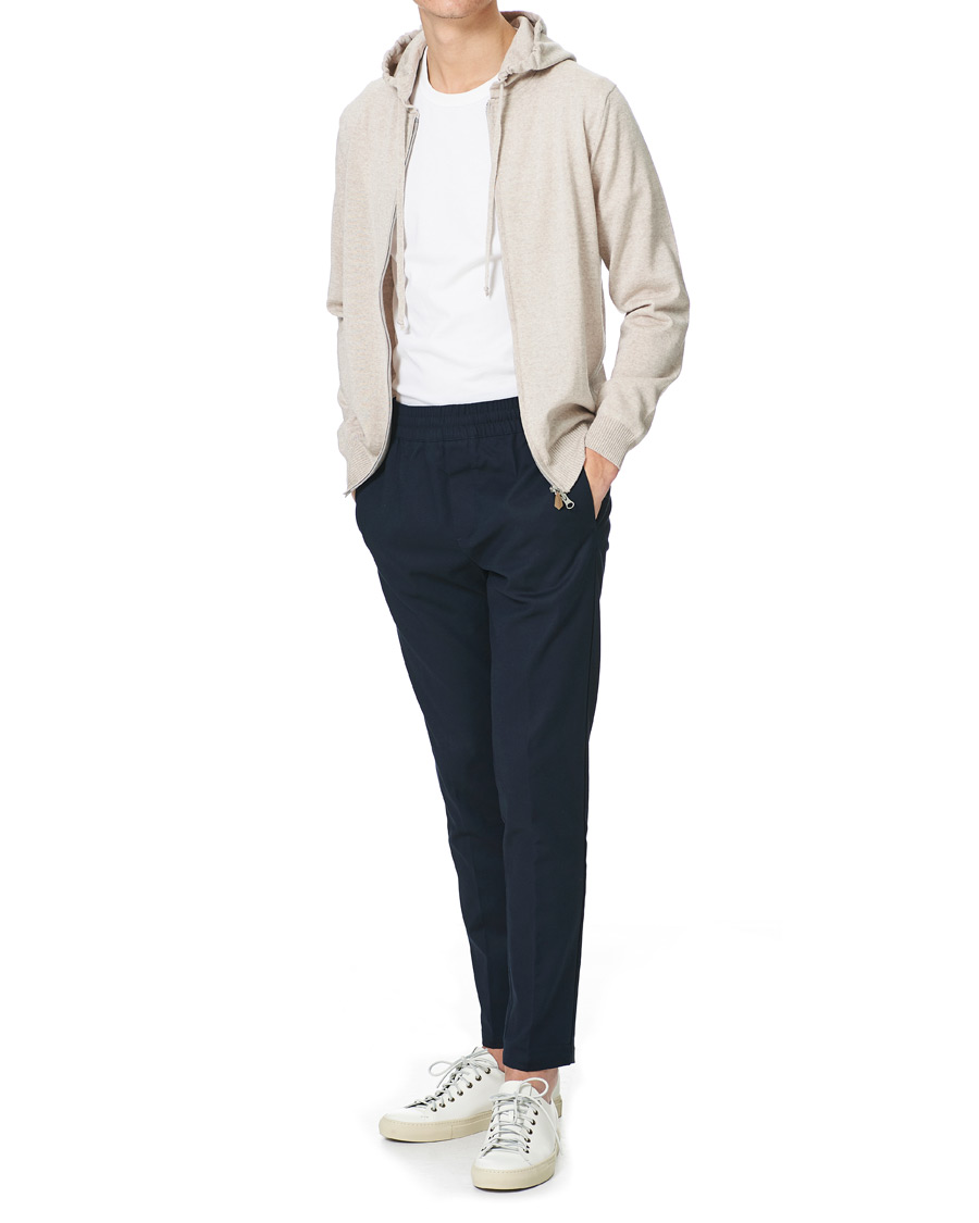 Herre | Trøjer | Stenströms | Merino Full Zip Hoodie Beige