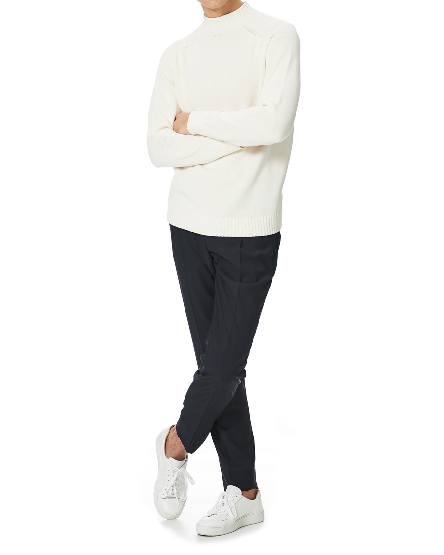 Herre | Trøjer | Stenströms | Cotton Mock Neck Sweater White