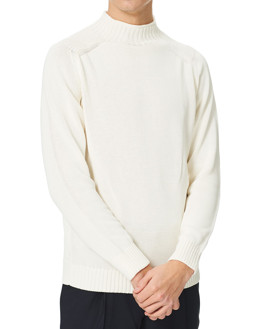 Herre | Trøjer | Stenströms | Cotton Mock Neck Sweater White