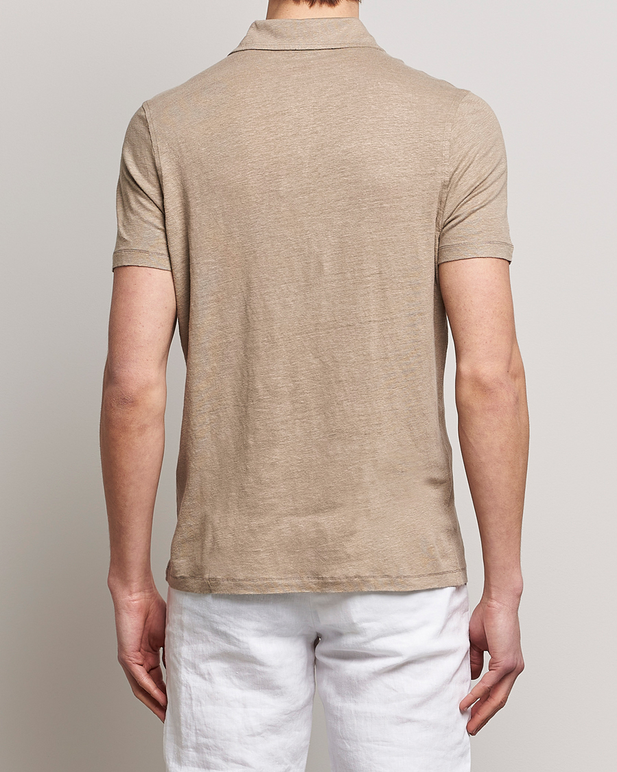 Herre | Polotrøjer | Stenströms | Linen Polo Shirt Beige