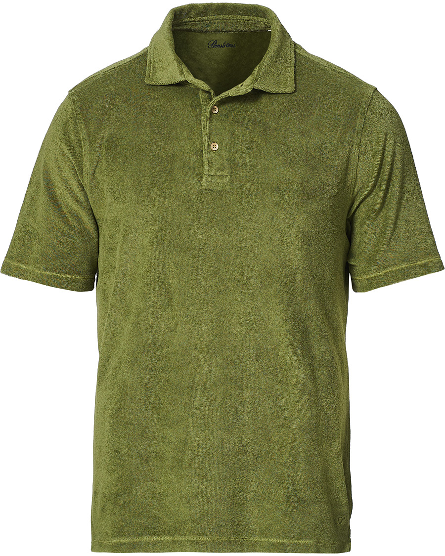 Herre | Polotrøjer | Stenströms | Towelling Cotton Poloshirt Green