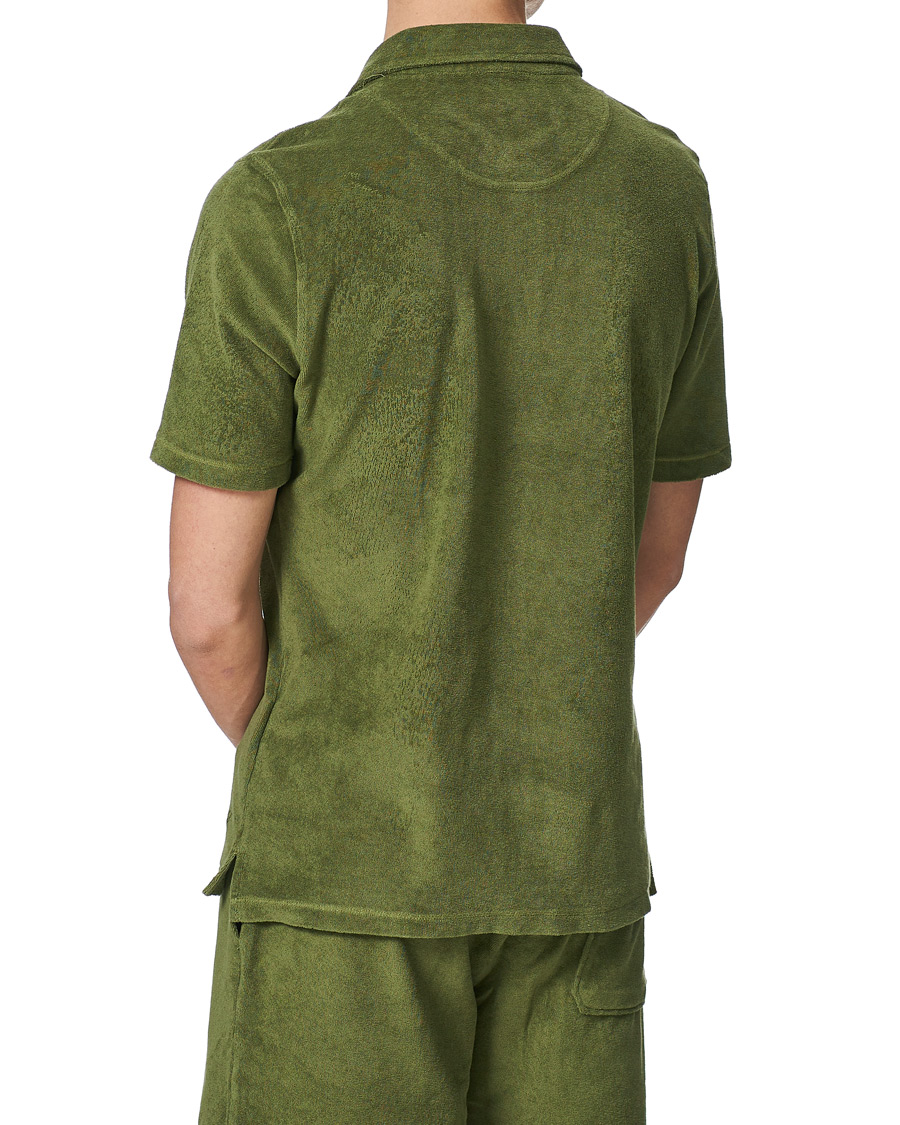 Herre | Polotrøjer | Stenströms | Towelling Cotton Poloshirt Green