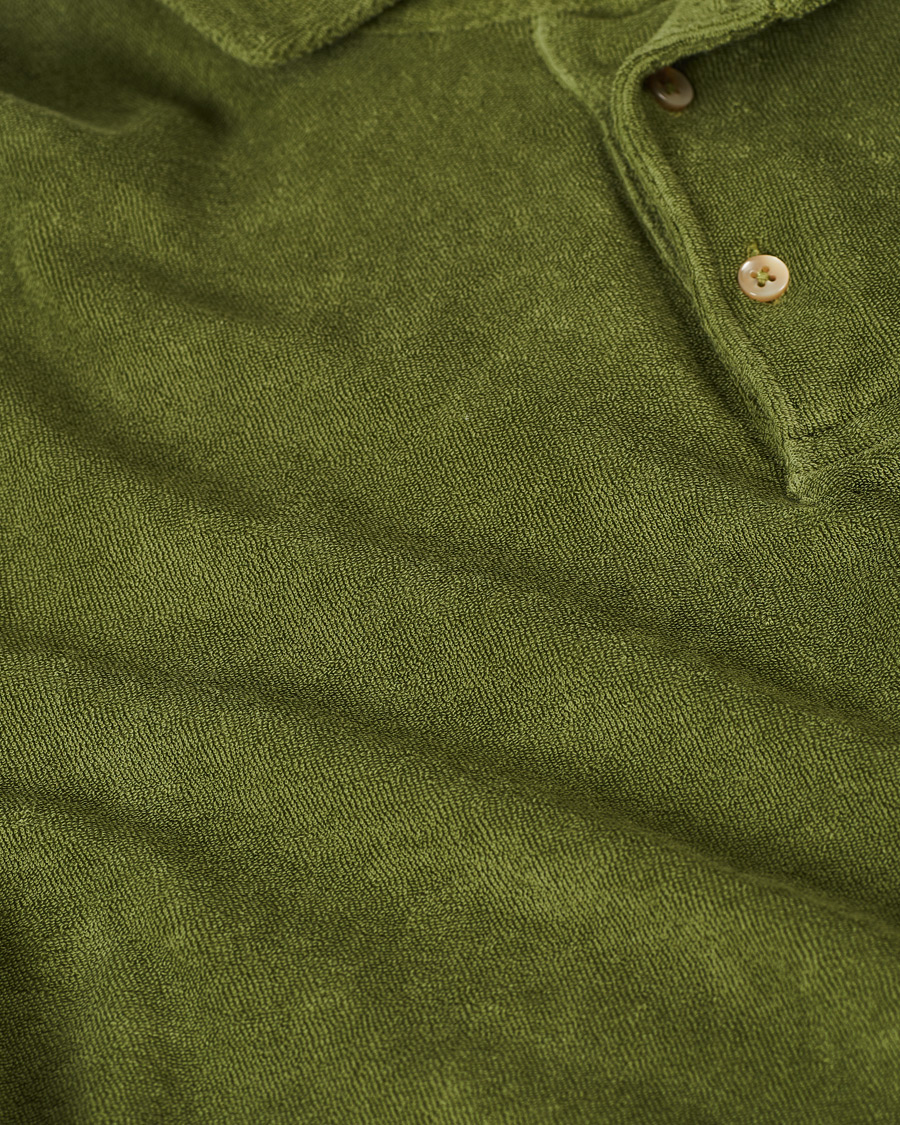 Herre | Polotrøjer | Stenströms | Towelling Cotton Poloshirt Green