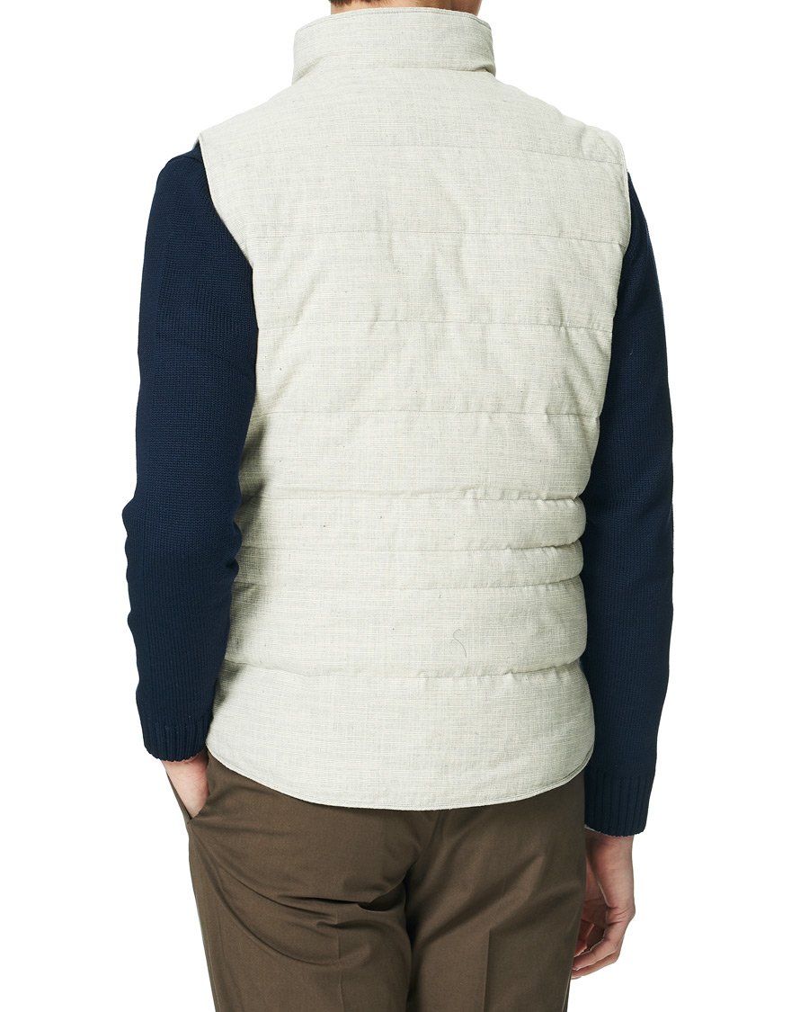 Herre | Jakker | Stenströms | Quilted Cotton Linen Vest Grey