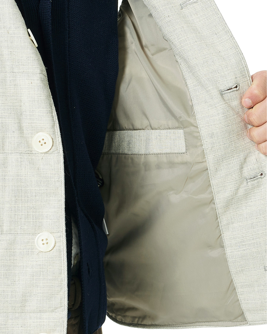 Herre | Jakker | Stenströms | Quilted Cotton Linen Vest Grey
