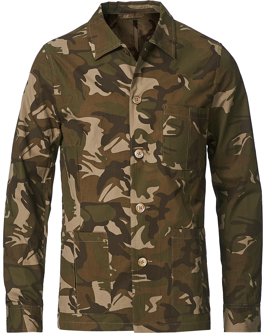 Herre | Skjorter | Stenströms | Cotton Overshirt Camo