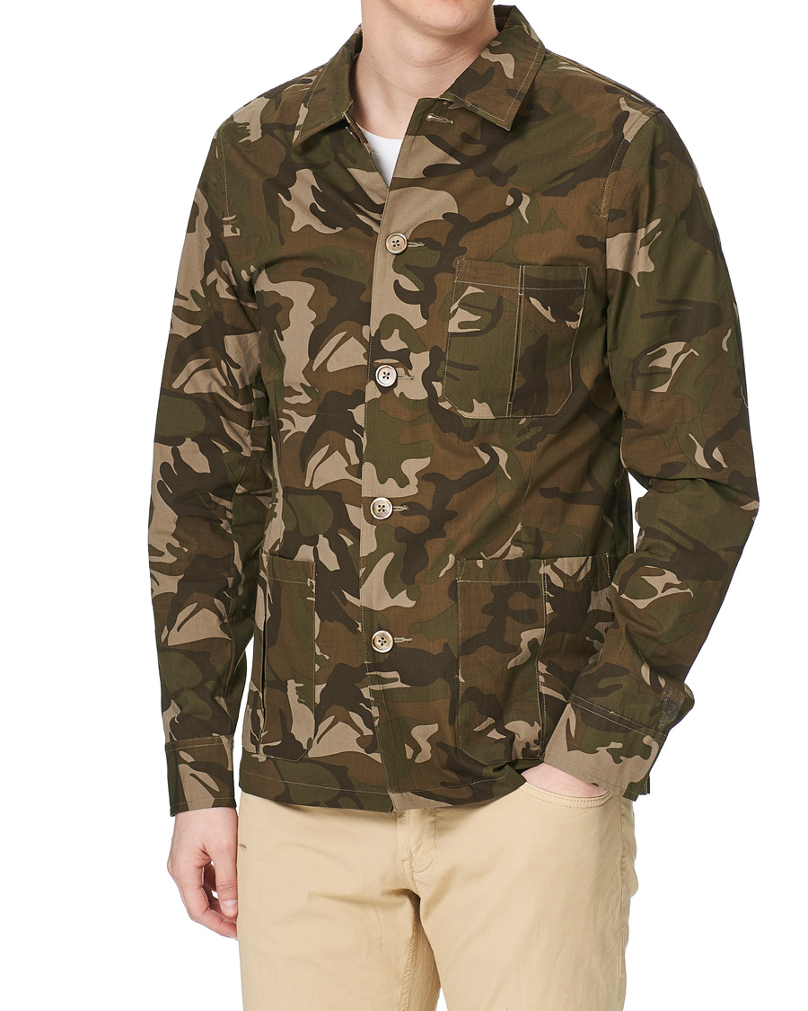 Herre | Skjorter | Stenströms | Cotton Overshirt Camo