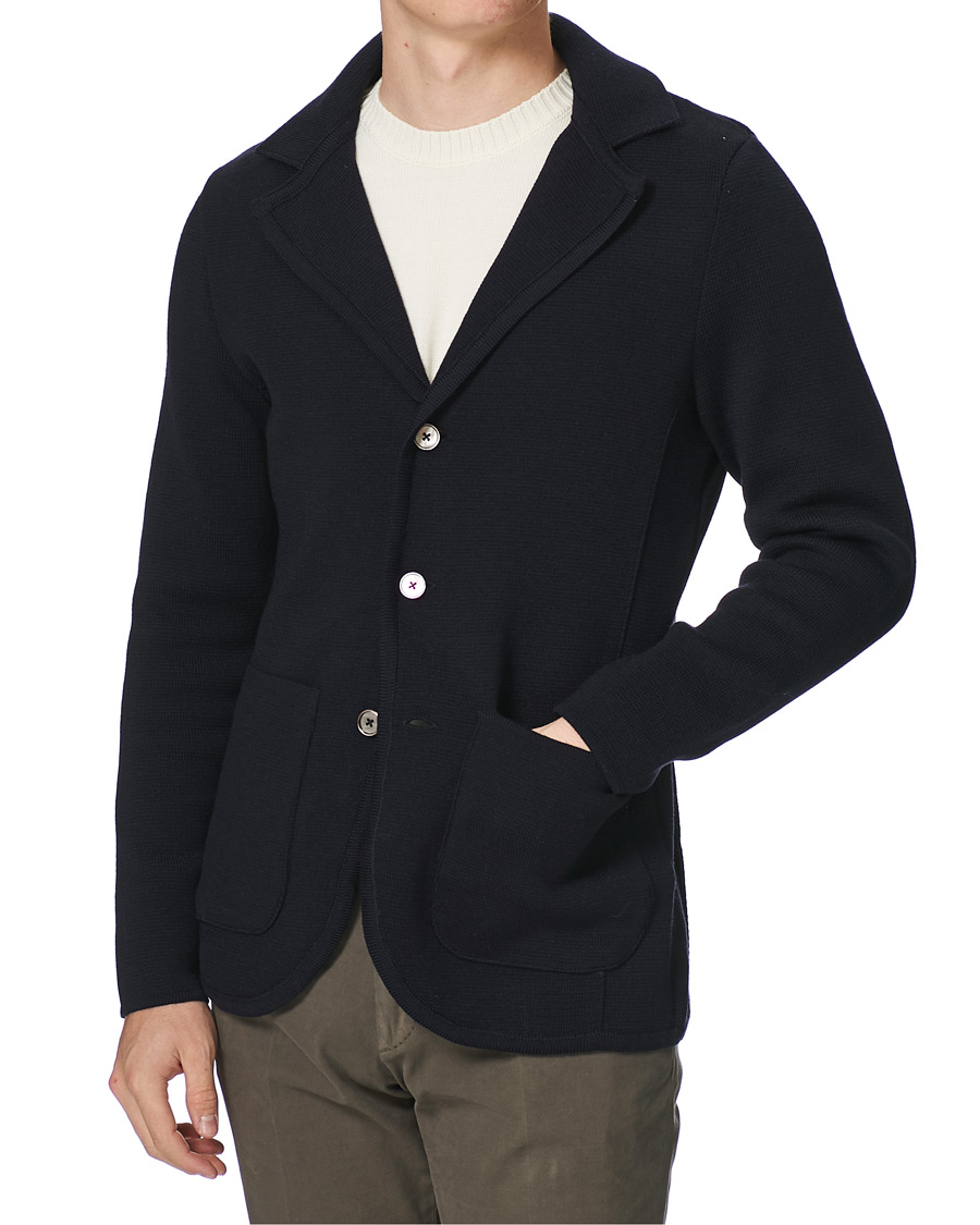 Herre | Blazere & jakker | Stenströms | Milano Knitted Merino Blazer Navy