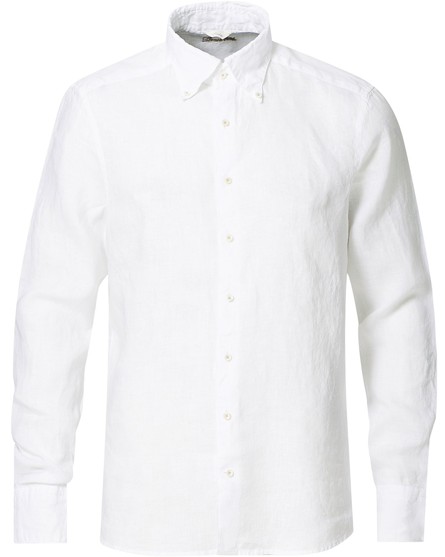 Herre | Skjorter | Stenströms | Slimline Button Down Linen Shirt White
